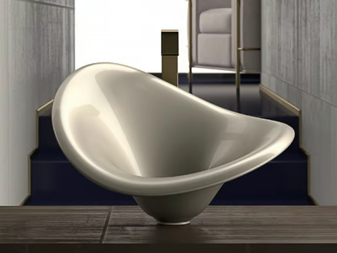 FLOWER - Countertop oval washbasin _ Glass Design